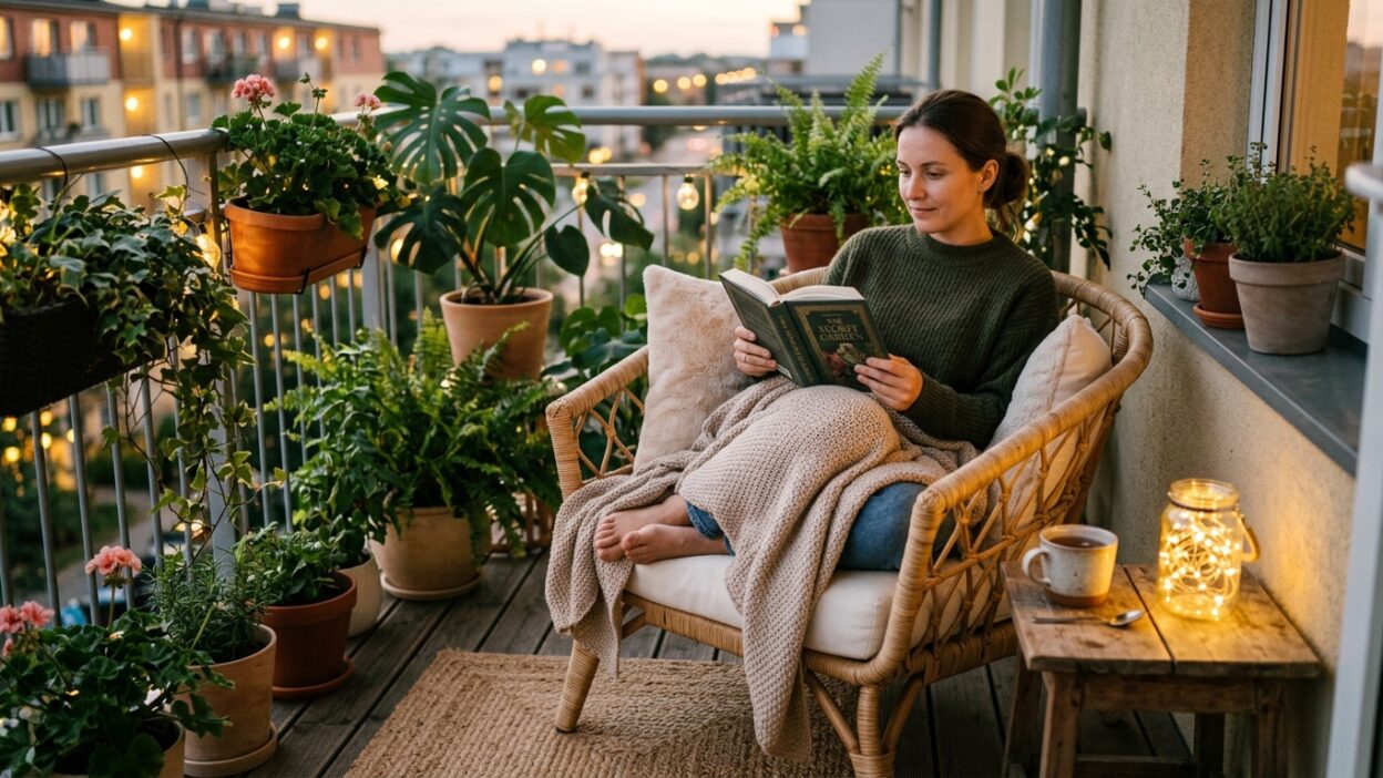 Зона отдыха на балконе: как обустроить уголок для чая и книг
