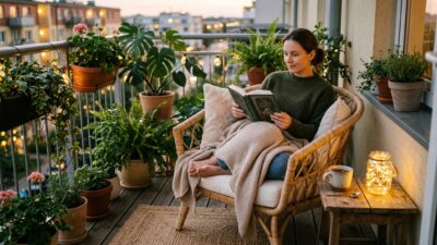 Зона отдыха на балконе: как обустроить уголок для чая и книг